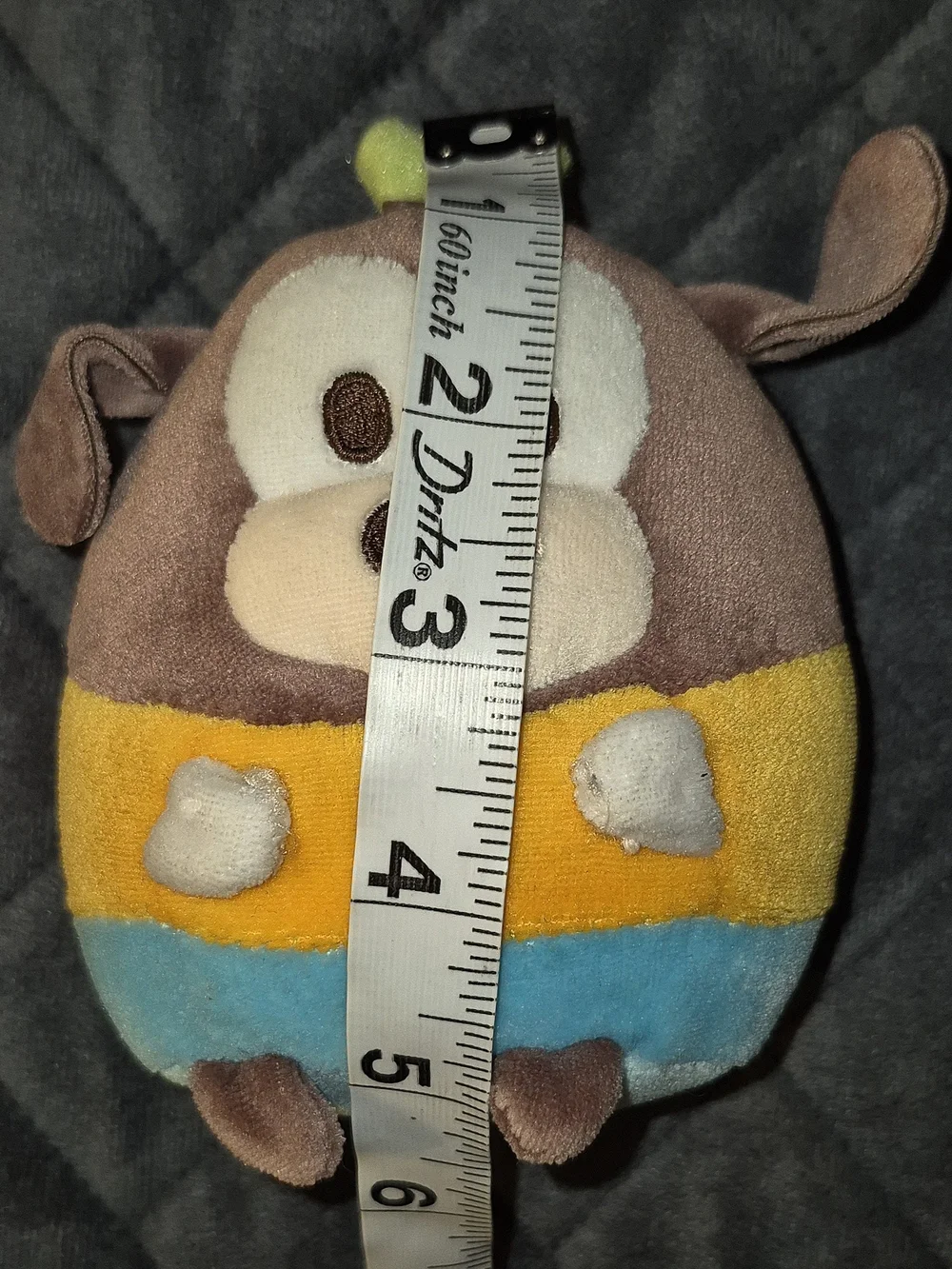 Disney Goofy Stuffed Ufufy Beanbag Brown Yellow Blue White Under 6 in